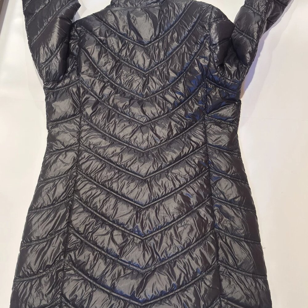 Calvin Klein Long Packable Puffer Jacket XL Black Glossy Down Blend - Picture 4 of 6
